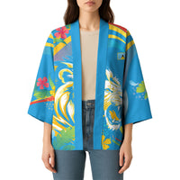Caribbean Cricket Custom Saint Lucia Kimono Kite'y Enspiwe'w Hibiscus Flowers Edition
