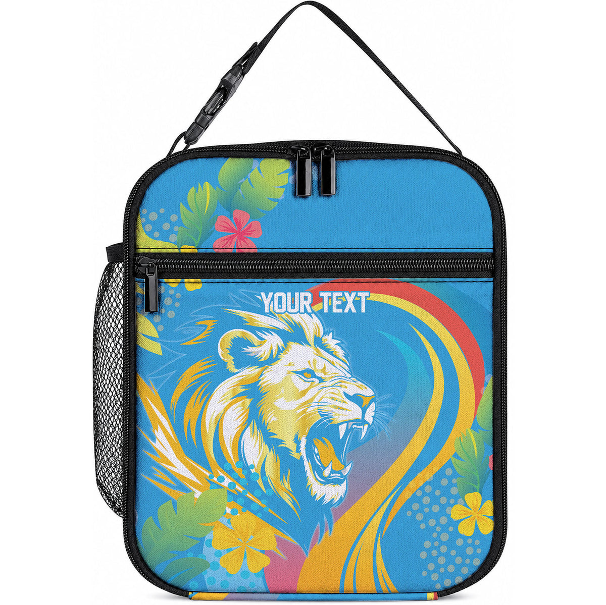 Caribbean Cricket Custom Saint Lucia Lunch Bag Kite'y Enspiwe'w Hibiscus Flowers Edition