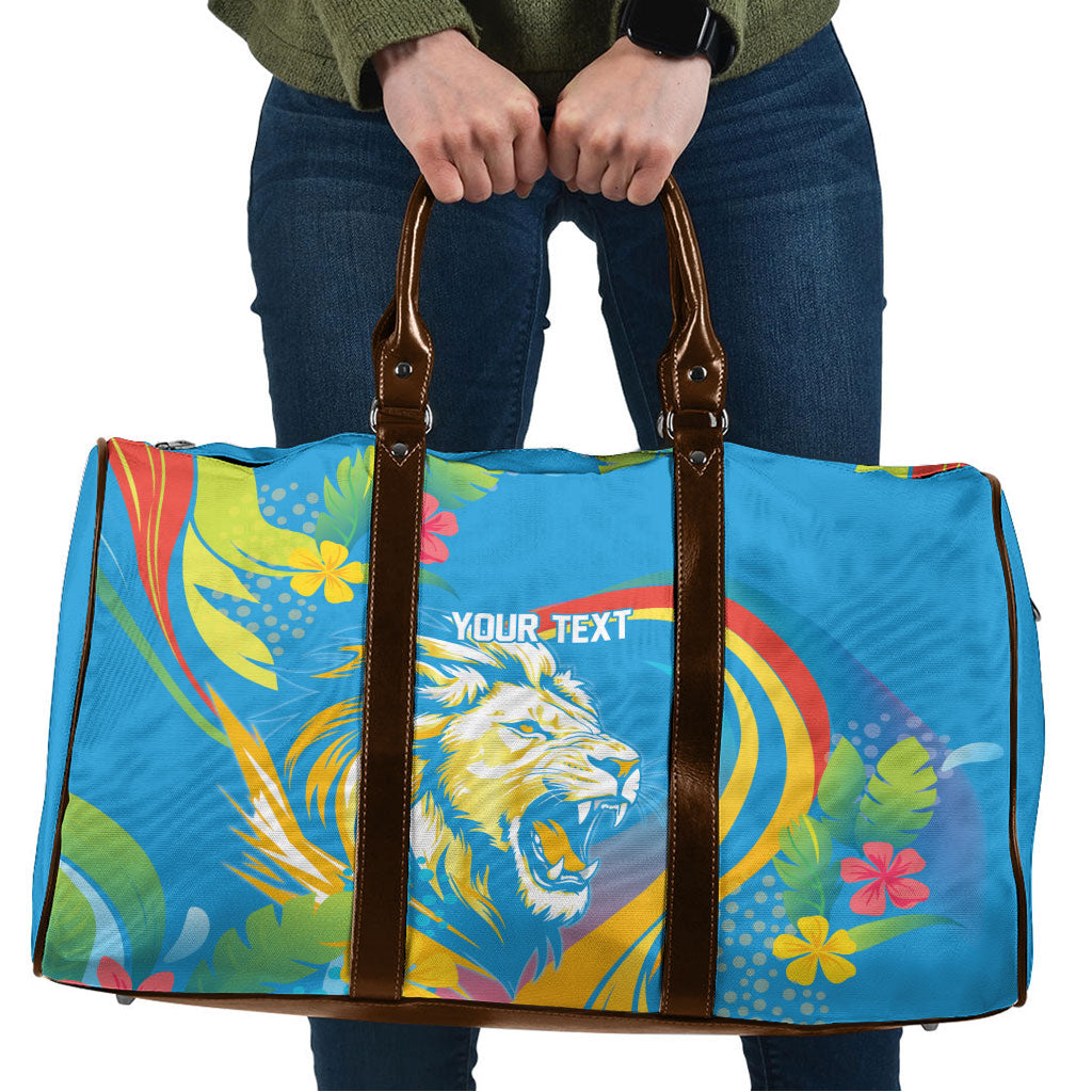 Caribbean Cricket Custom Saint Lucia Travel Bag Kite'y Enspiwe'w Hibiscus Flowers Edition