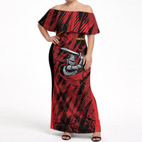 Caribbean Cricket Custom Trinidad and Tobago Off Shoulder Maxi Dress Trinbago Knight We Are TKR