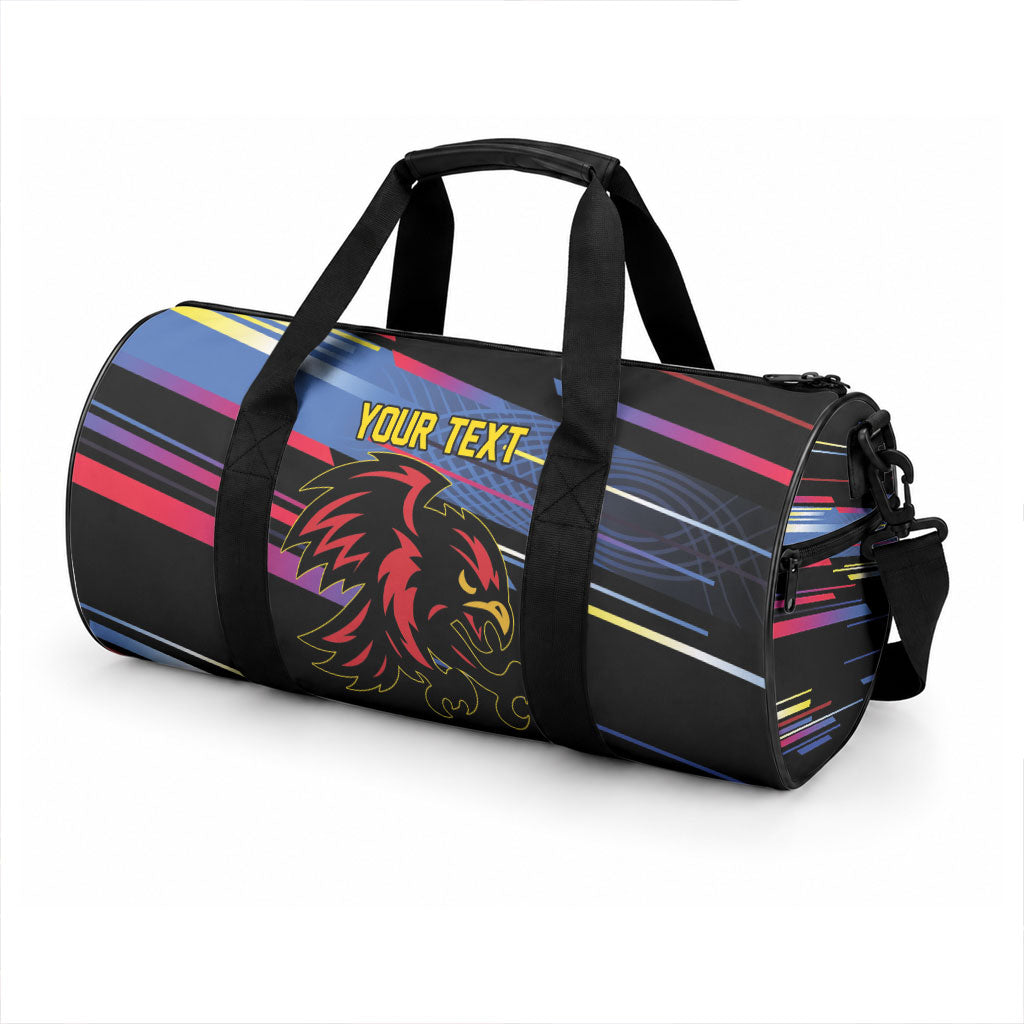 Caribbean Cricket Custom Antigua and Barbuda Duffle Bag Abstract Geometric Pattern