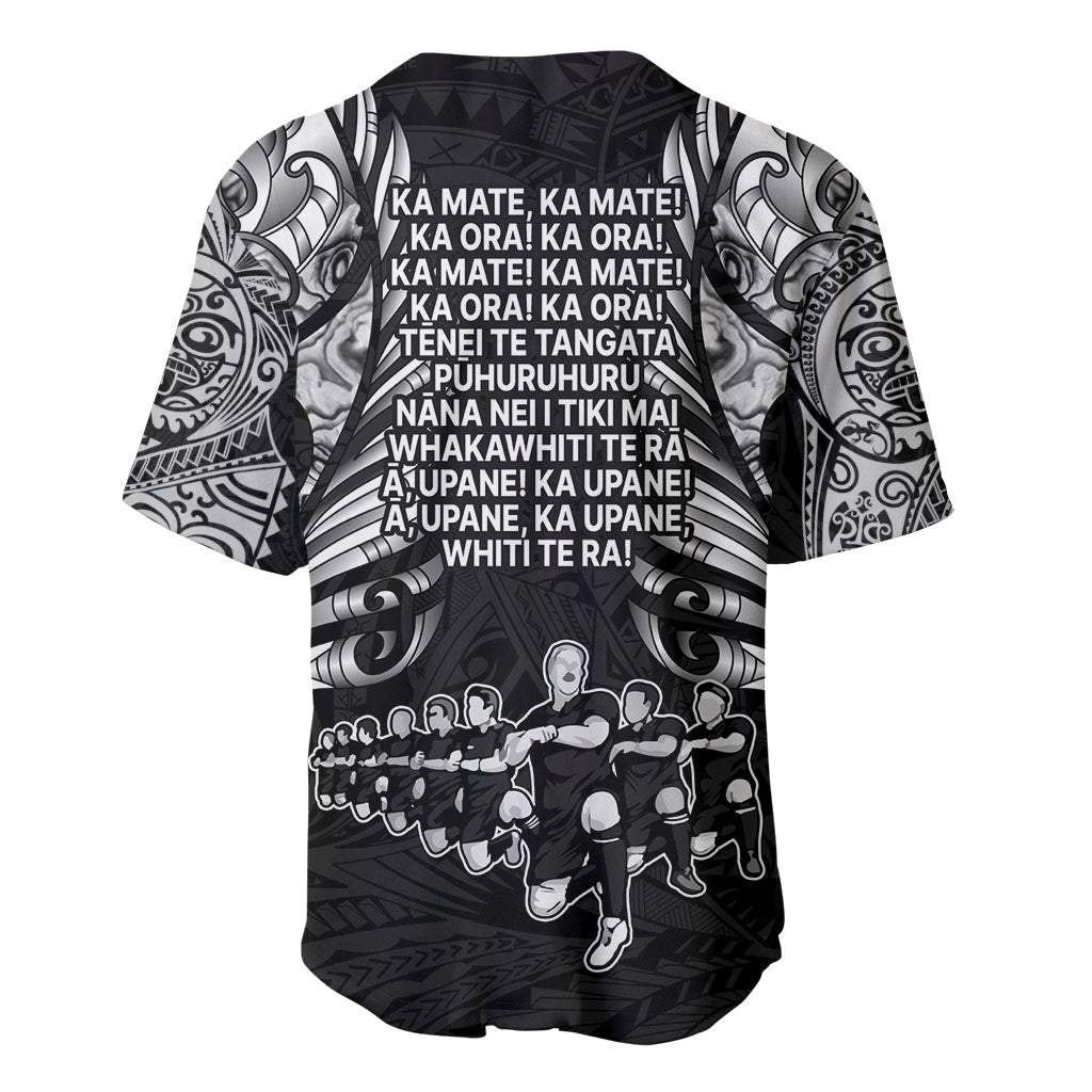New Zealand Rugby Baseball Jersey Black Haka Dance With NZ Champions History LT9 - Wonder Print Shop