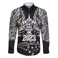 New Zealand Rugby Family Matching Puletasi Dress and Hawaiian Shirt Black Haka Dance With NZ Champions History - Wonder Print Shop