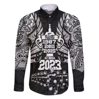 New Zealand Rugby Family Matching Short Sleeve Bodycon Dress and Hawaiian Shirt Black Haka Dance With NZ Champions History - Wonder Print Shop