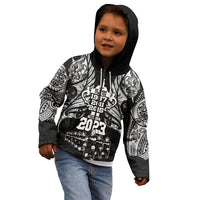 New Zealand Rugby Kid Hoodie Black Haka Dance With NZ Champions History - Wonder Print Shop