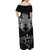 New Zealand Rugby Off Shoulder Maxi Dress Black Haka Dance With NZ Champions History - Wonder Print Shop