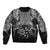 New Zealand Rugby Sleeve Zip Bomber Jacket Black Haka Dance With NZ Champions History - Wonder Print Shop