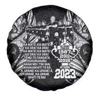 New Zealand Rugby Spare Tire Cover Black Haka Dance With NZ Champions History - Wonder Print Shop