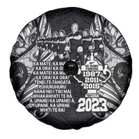 New Zealand Rugby Spare Tire Cover Black Haka Dance With NZ Champions History - Wonder Print Shop