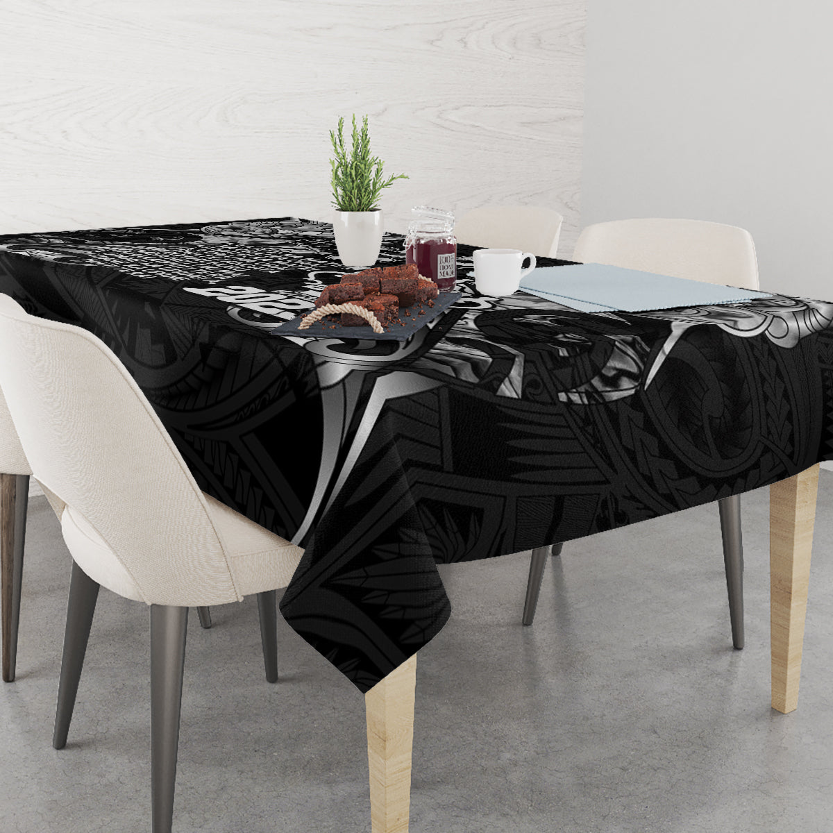 New Zealand Rugby Tablecloth Black Haka Dance With NZ Champions History - Wonder Print Shop