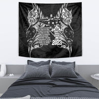 New Zealand Rugby Tapestry Black Haka Dance With NZ Champions History - Wonder Print Shop