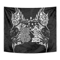 New Zealand Rugby Tapestry Black Haka Dance With NZ Champions History - Wonder Print Shop