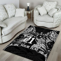 Custom New Zealand Rugby Area Rug Black Haka Dance With NZ Champions History LT9 - Wonder Print Shop