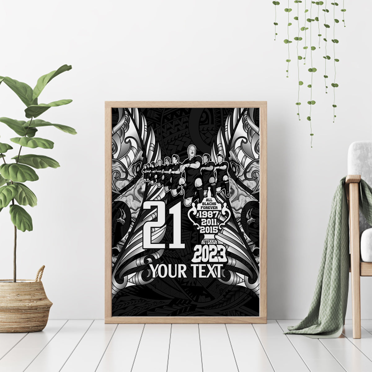 Custom New Zealand Rugby Canvas Wall Art Black Haka Dance With NZ Champions History LT9 - Wonder Print Shop