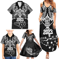 Custom New Zealand Rugby Family Matching Summer Maxi Dress and Hawaiian Shirt Black Haka Dance With NZ Champions History - Wonder Print Shop
