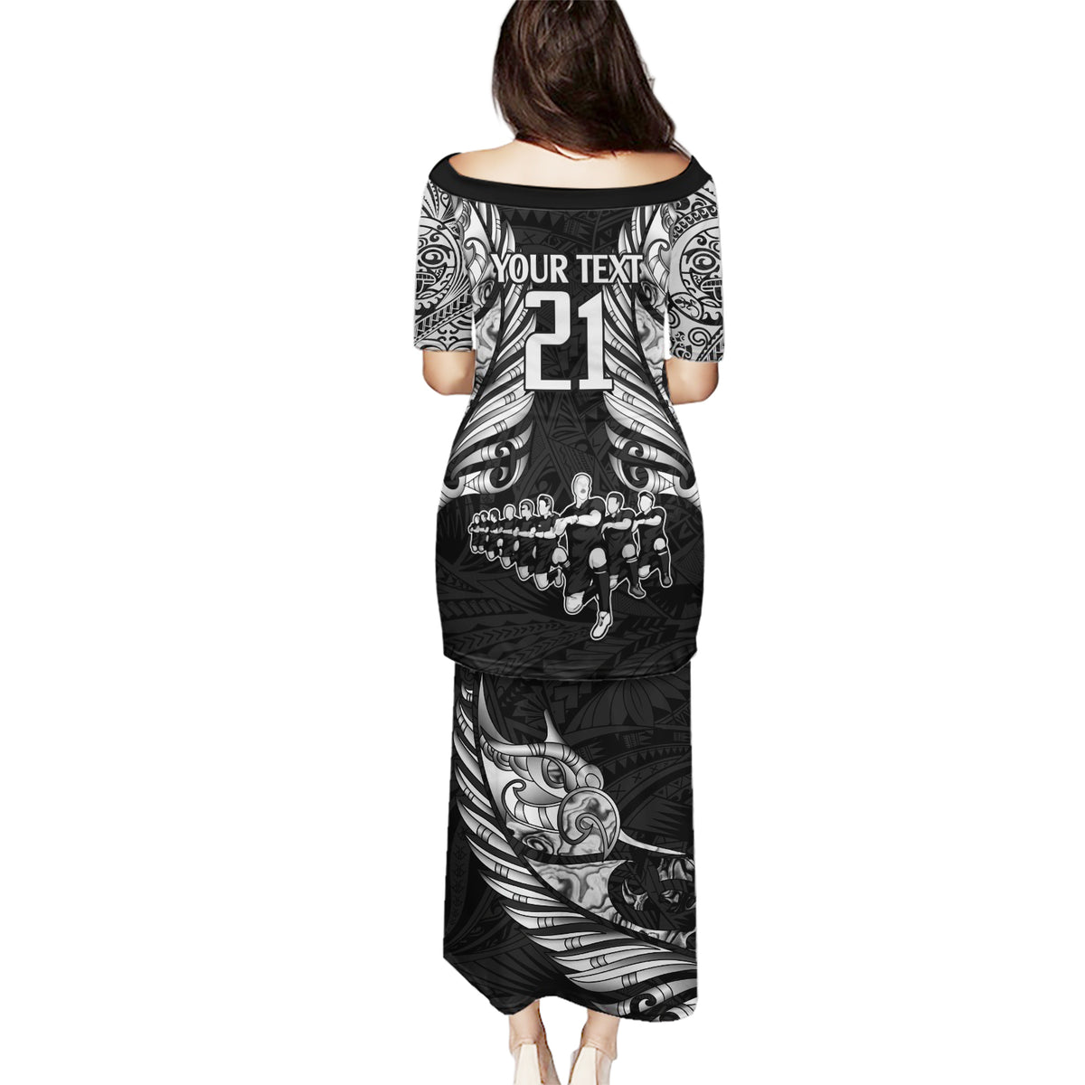 Custom New Zealand Rugby Puletasi Black Haka Dance With NZ Champions History - Wonder Print Shop