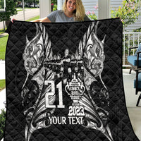 Custom New Zealand Rugby Quilt Black Haka Dance With NZ Champions History - Wonder Print Shop