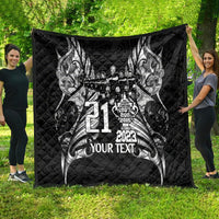 Custom New Zealand Rugby Quilt Black Haka Dance With NZ Champions History - Wonder Print Shop