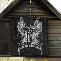 Custom New Zealand Rugby Quilt Black Haka Dance With NZ Champions History - Wonder Print Shop