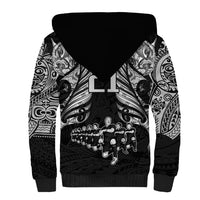 Custom New Zealand Rugby Sherpa Hoodie Black Haka Dance With NZ Champions History - Wonder Print Shop