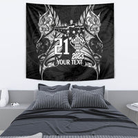 Custom New Zealand Rugby Tapestry Black Haka Dance With NZ Champions History - Wonder Print Shop