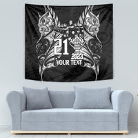 Custom New Zealand Rugby Tapestry Black Haka Dance With NZ Champions History - Wonder Print Shop