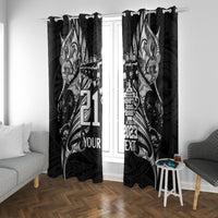 Custom New Zealand Rugby Window Curtain Black Haka Dance With NZ Champions History - Wonder Print Shop