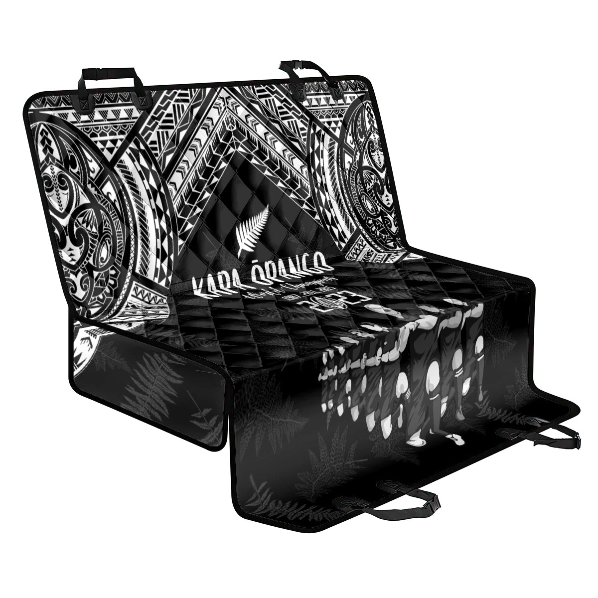 NZ Rugby Back Car Seat Cover Kapa Opango Maori Haka With Years of The All Black Champions LT9 - Wonder Print Shop