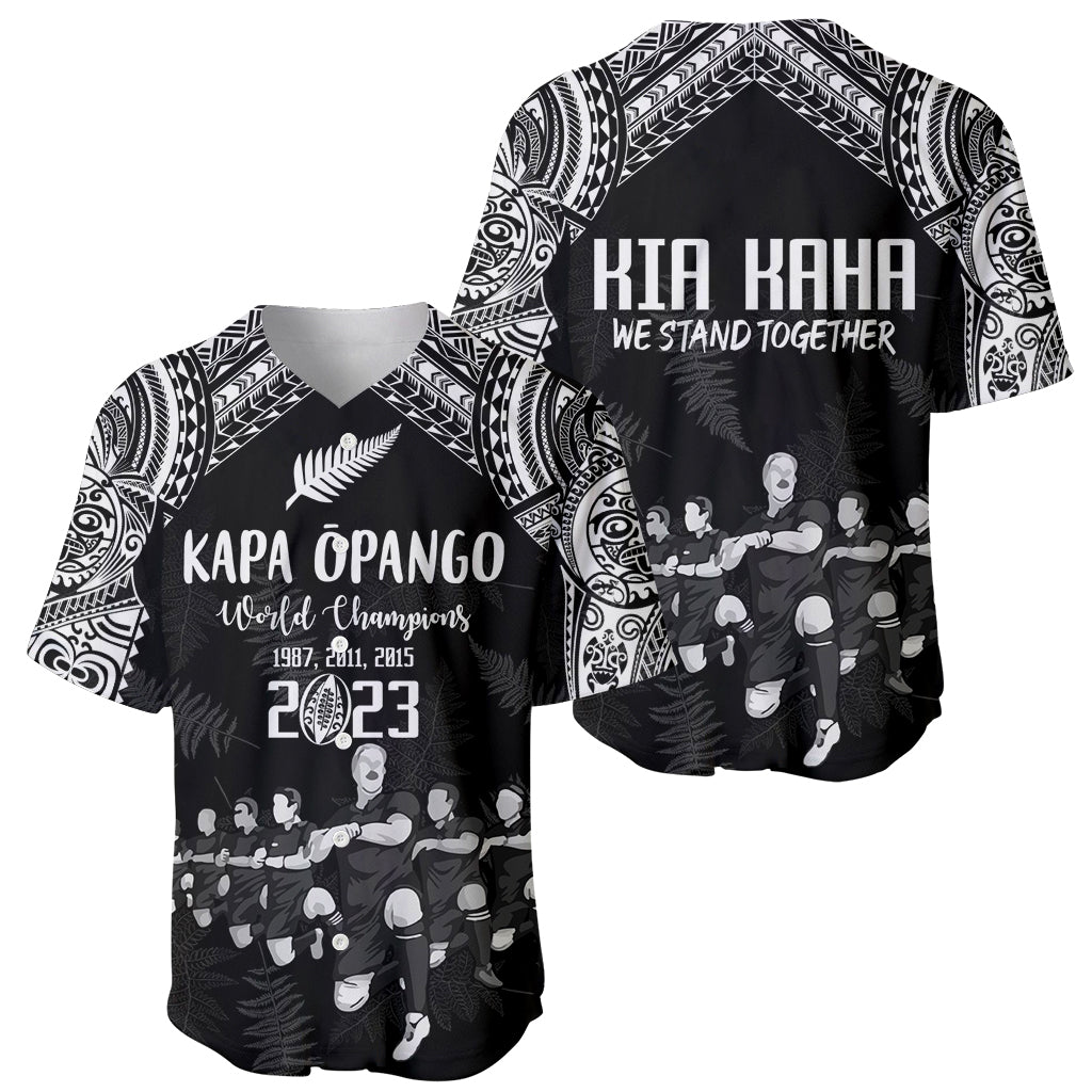 NZ Rugby Baseball Jersey Kapa Opango Maori Haka With Years of The All Black Champions LT9 - Wonder Print Shop
