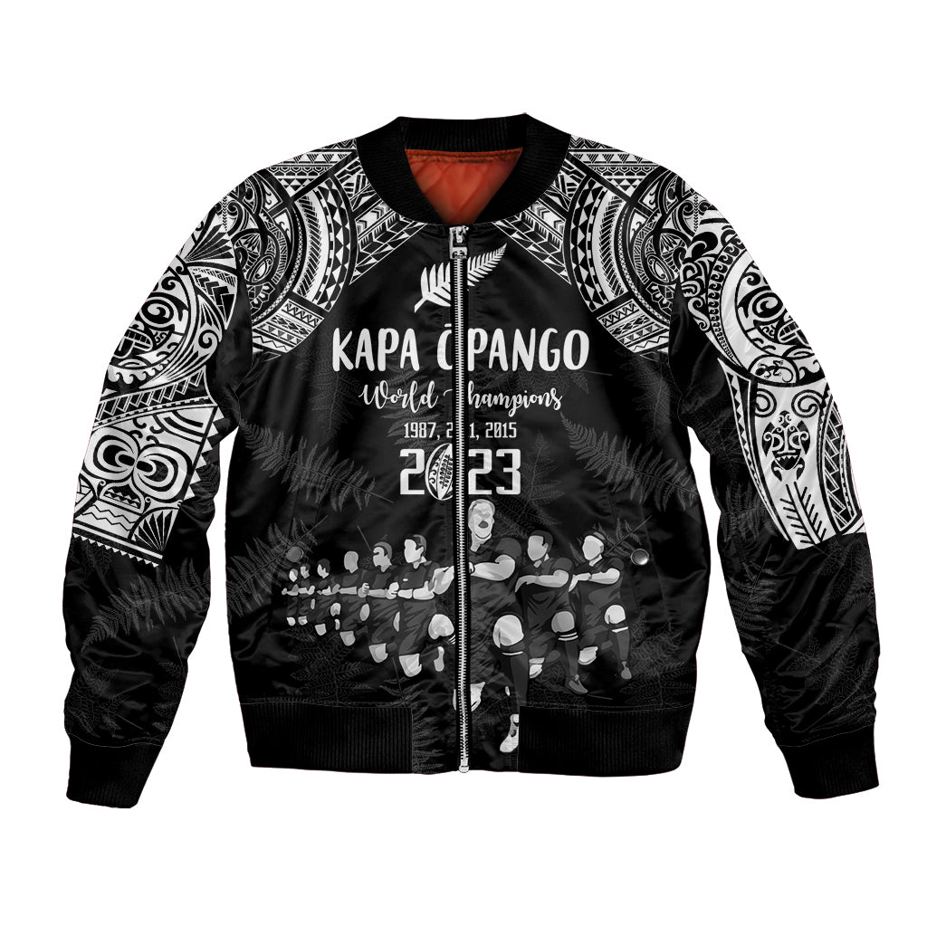 NZ Rugby Bomber Jacket Kapa Opango Maori Haka With Years of The All Black Champions LT9 - Wonder Print Shop