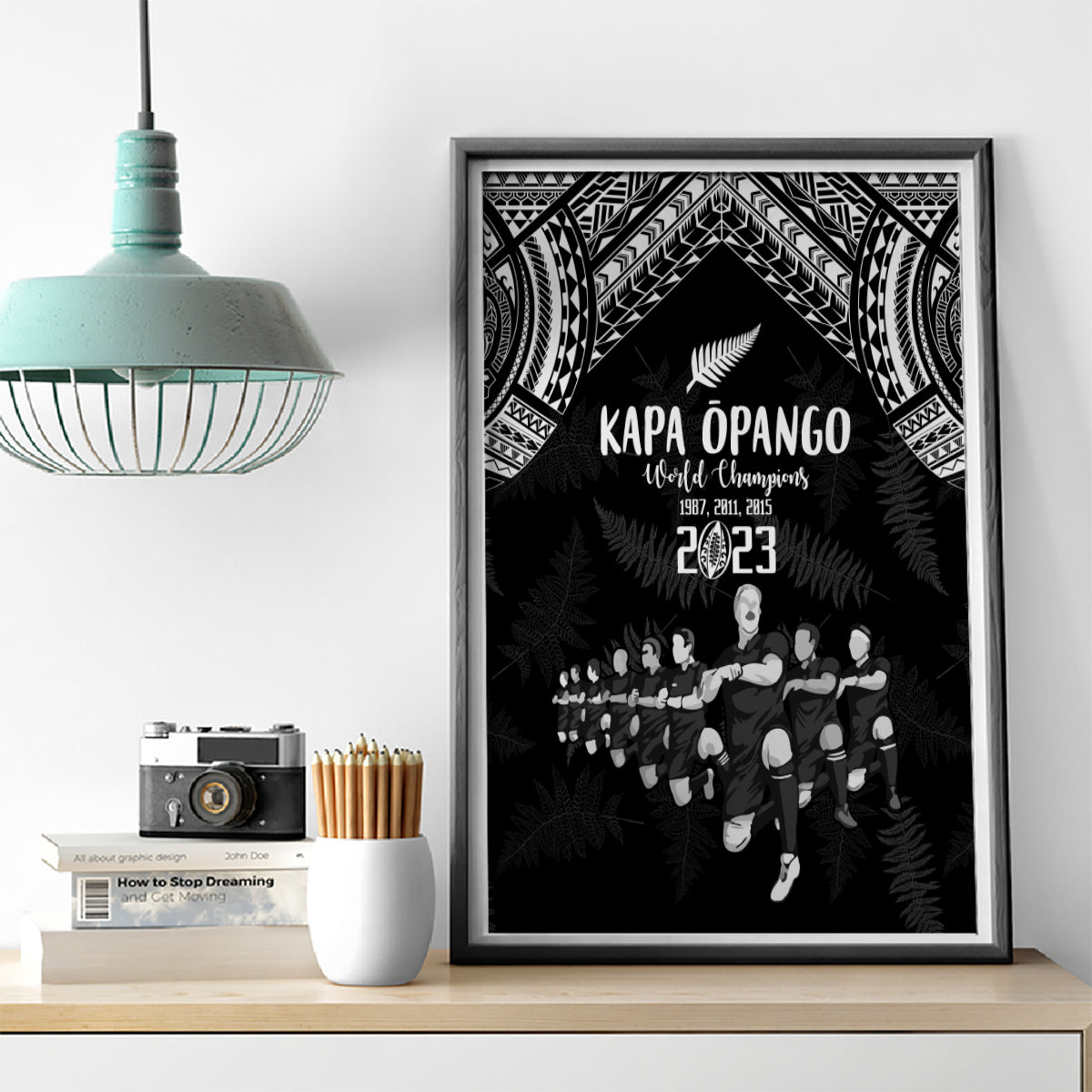 NZ Rugby Canvas Wall Art Kapa Opango Maori Haka With Years of The All Black Champions LT9 - Wonder Print Shop