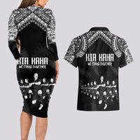 NZ Rugby Couples Matching Long Sleeve Bodycon Dress and Hawaiian Shirt Kapa Opango Maori Haka With Years of The All Black Champions LT9 - Wonder Print Shop