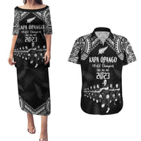 NZ Rugby Couples Matching Puletasi Dress and Hawaiian Shirt Kapa Opango Maori Haka With Years of The All Black Champions LT9 - Wonder Print Shop