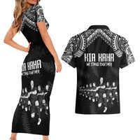 NZ Rugby Couples Matching Short Sleeve Bodycon Dress and Hawaiian Shirt Kapa Opango Maori Haka With Years of The All Black Champions LT9 - Wonder Print Shop