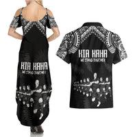NZ Rugby Couples Matching Summer Maxi Dress and Hawaiian Shirt Kapa Opango Maori Haka With Years of The All Black Champions LT9 - Wonder Print Shop