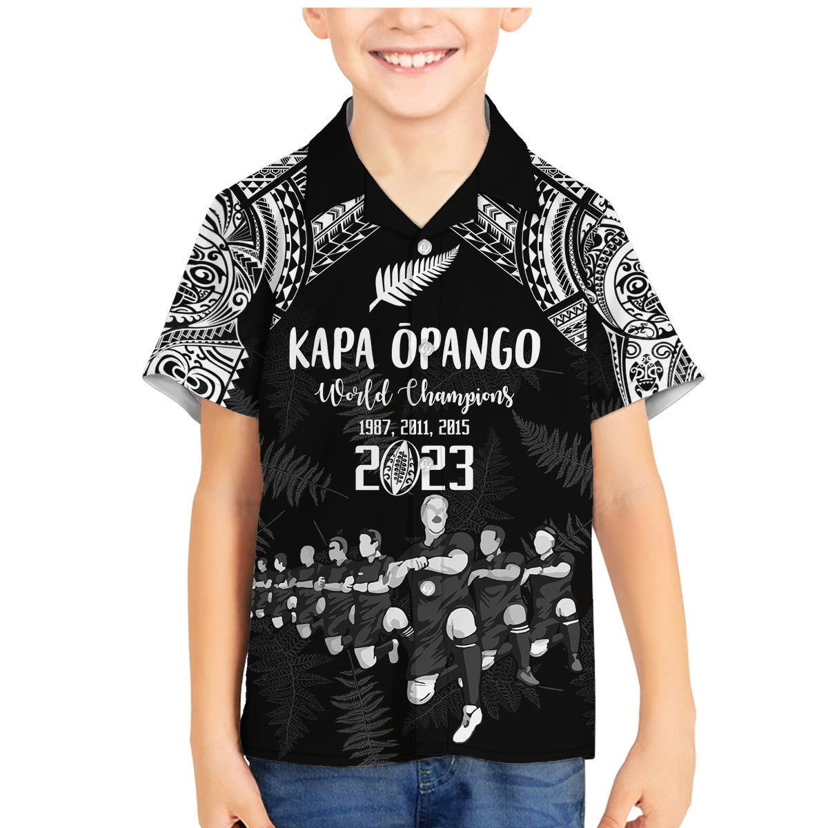 NZ Rugby Family Matching Mermaid Dress and Hawaiian Shirt Kapa Opango Maori Haka With Years of The All Black Champions LT9 - Wonder Print Shop