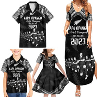 NZ Rugby Family Matching Summer Maxi Dress and Hawaiian Shirt Kapa Opango Maori Haka With Years of The All Black Champions - Wonder Print Shop