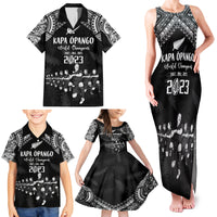 NZ Rugby Family Matching Tank Maxi Dress and Hawaiian Shirt Kapa Opango Maori Haka With Years of The All Black Champions - Wonder Print Shop