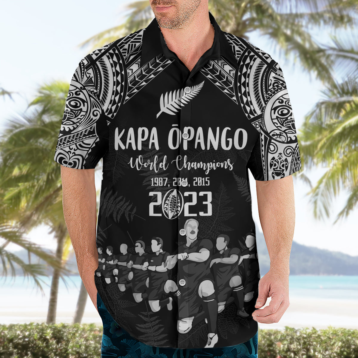 NZ Rugby Hawaiian Shirt Kapa Opango Maori Haka With Years of The All Black Champions - Wonder Print Shop