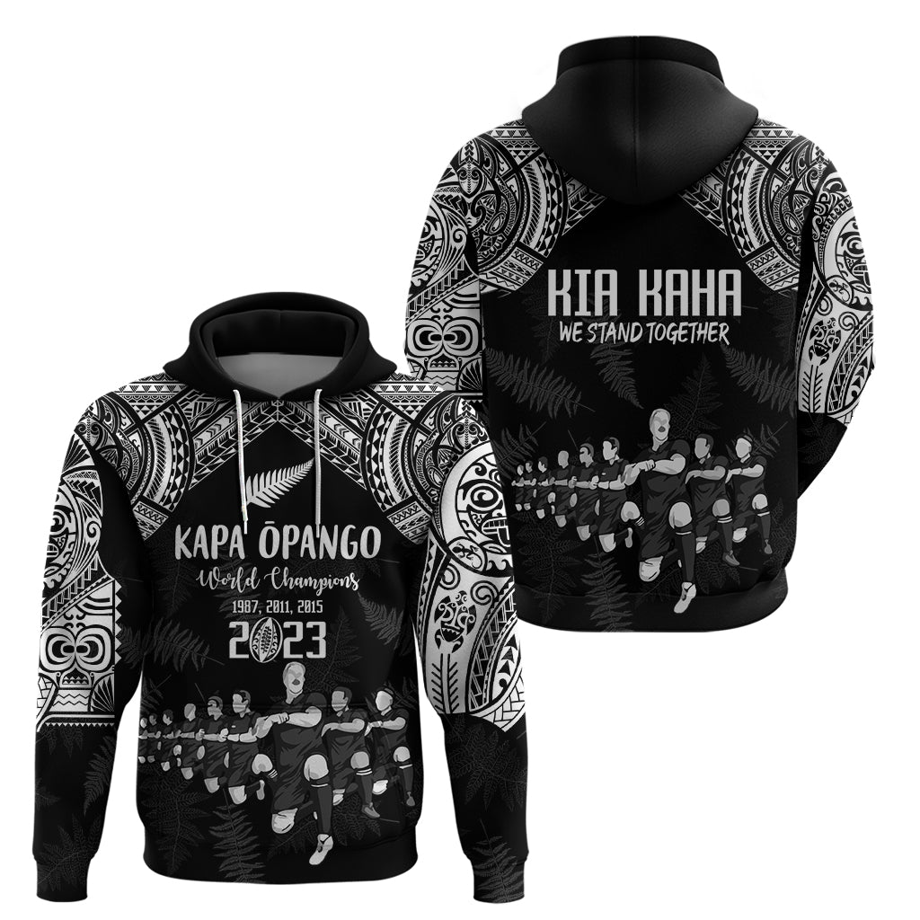NZ Rugby Hoodie Kapa Opango Maori Haka With Years of The All Black Champions - Wonder Print Shop