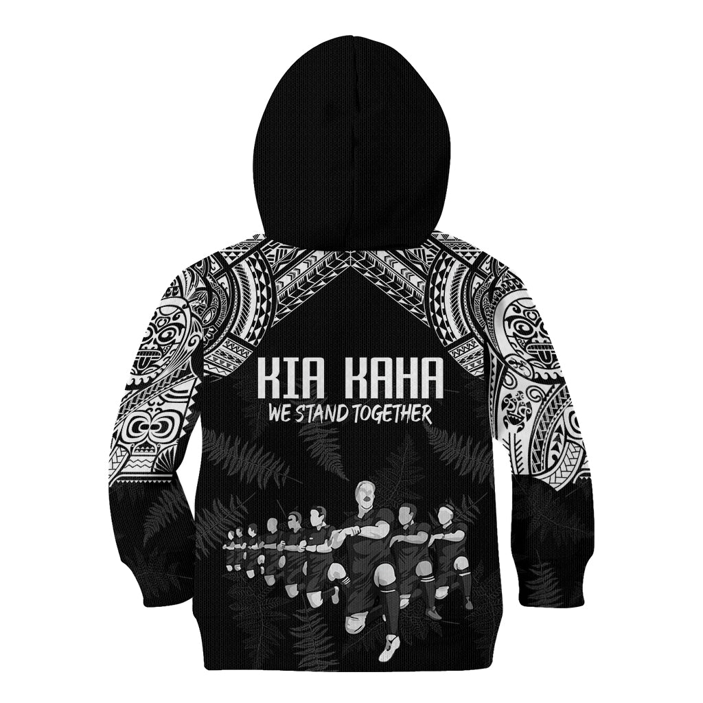 NZ Rugby Kid Hoodie Kapa Opango Maori Haka With Years of The All Black Champions - Wonder Print Shop