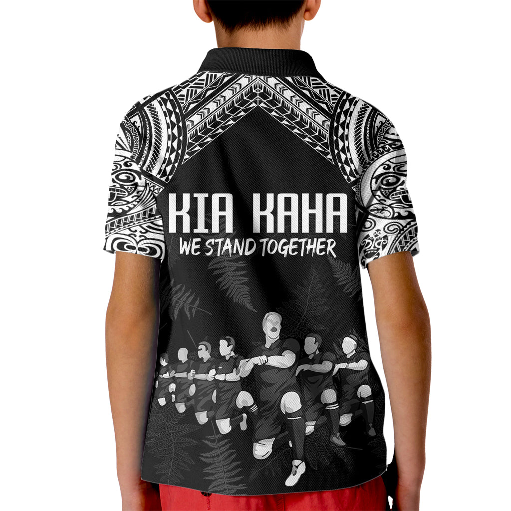NZ Rugby Kid Polo Shirt Kapa Opango Maori Haka With Years of The All Black Champions - Wonder Print Shop