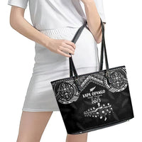 NZ Rugby Leather Tote Bag Kapa Opango Maori Haka With Years of The All Black Champions - Wonder Print Shop