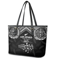 NZ Rugby Leather Tote Bag Kapa Opango Maori Haka With Years of The All Black Champions - Wonder Print Shop