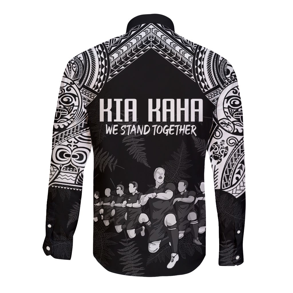 NZ Rugby Long Sleeve Button Shirt Kapa Opango Maori Haka With Years of The All Black Champions - Wonder Print Shop
