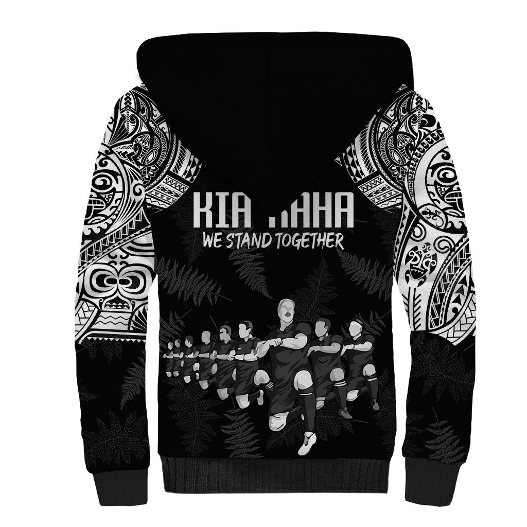 NZ Rugby Sherpa Hoodie Kapa Opango Maori Haka With Years of The All Black Champions - Wonder Print Shop
