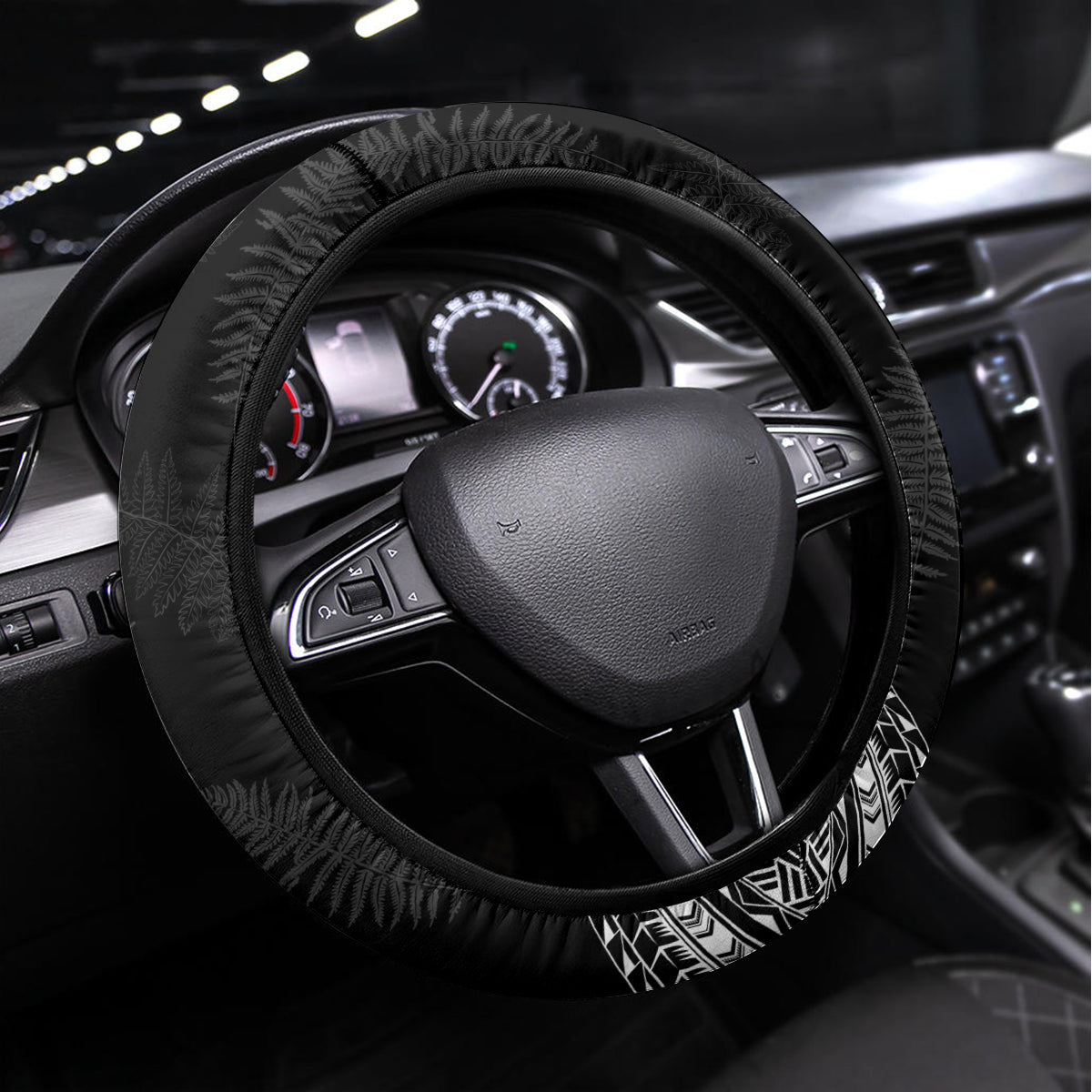 NZ Rugby Steering Wheel Cover Kapa Opango Maori Haka With Years of The All Black Champions - Wonder Print Shop