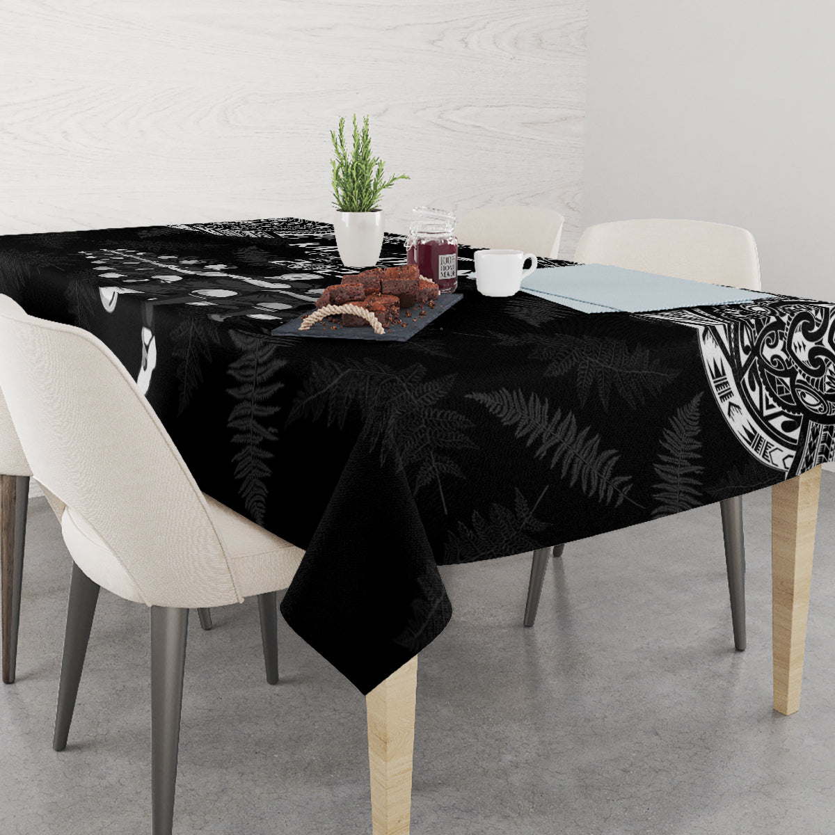NZ Rugby Tablecloth Kapa Opango Maori Haka With Years of The All Black Champions - Wonder Print Shop
