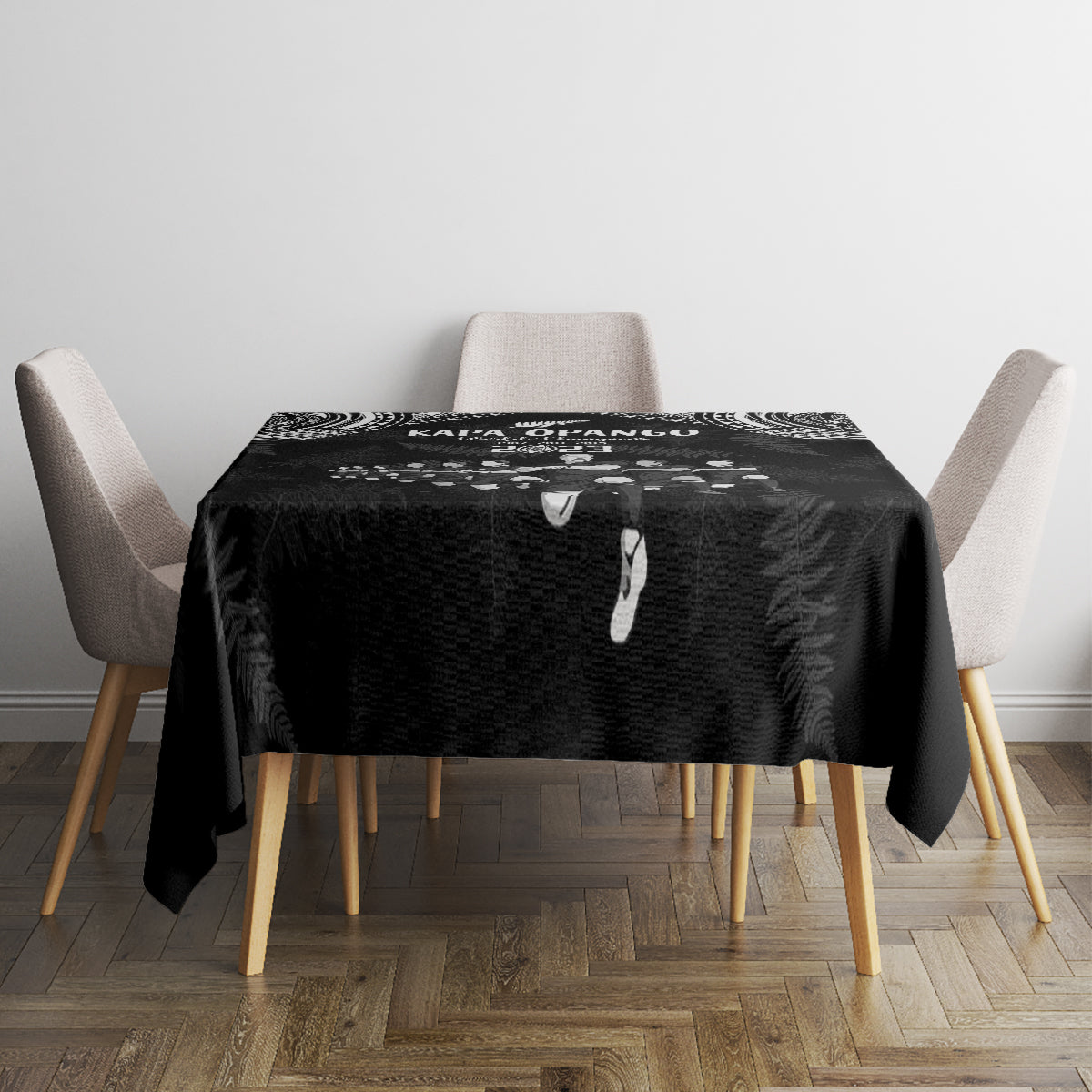NZ Rugby Tablecloth Kapa Opango Maori Haka With Years of The All Black Champions - Wonder Print Shop