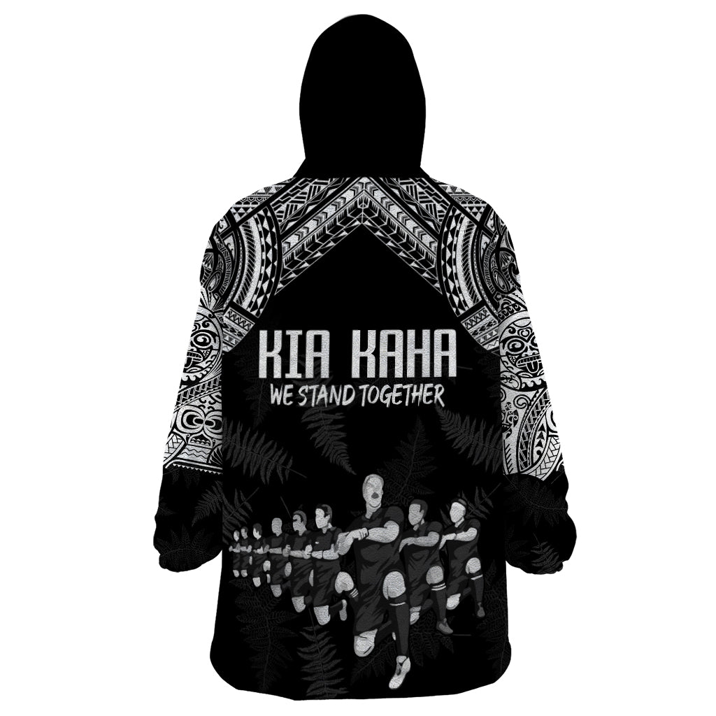 NZ Rugby Wearable Blanket Hoodie Kapa Opango Maori Haka With Years of The All Black Champions - Wonder Print Shop